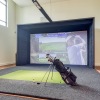 spacious golf simulation room
