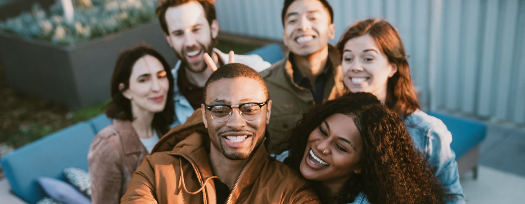 a group of friends posing for a picture